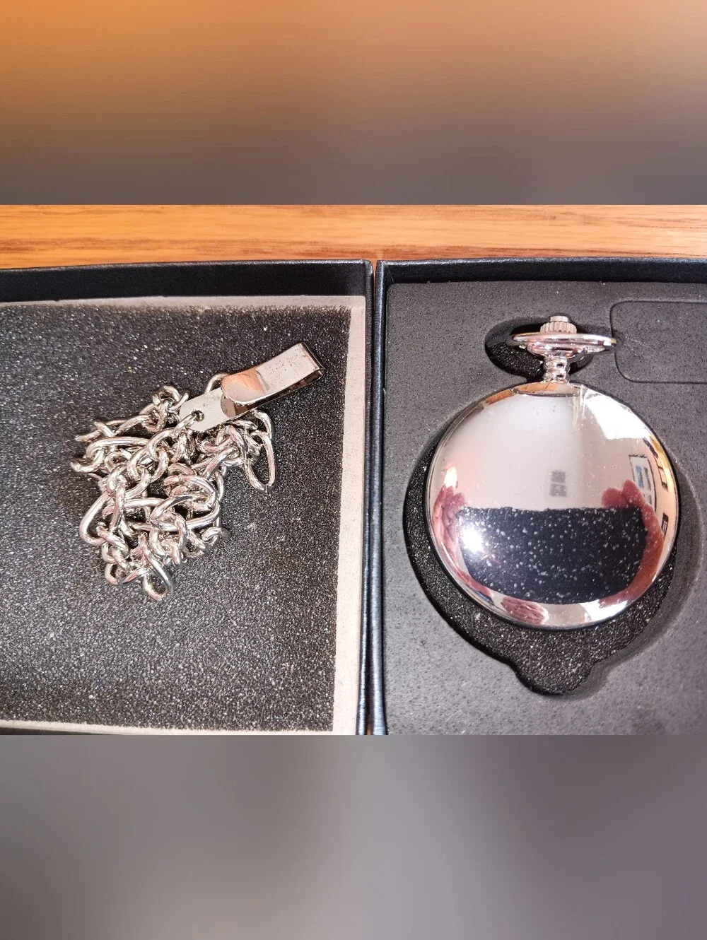Silver Pocket Watch - White Dial New. Wrapped in Original Plastic. Inscribed